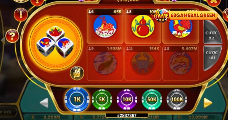 Hướng dẫn đặt cược bầu cua tại cổng 68 Game Bài