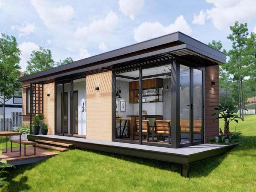 Nhà lắp ghép được cấu thành từ các vật liệu công nghệ cao, sản xuất đồng bộ tại nhà máy.