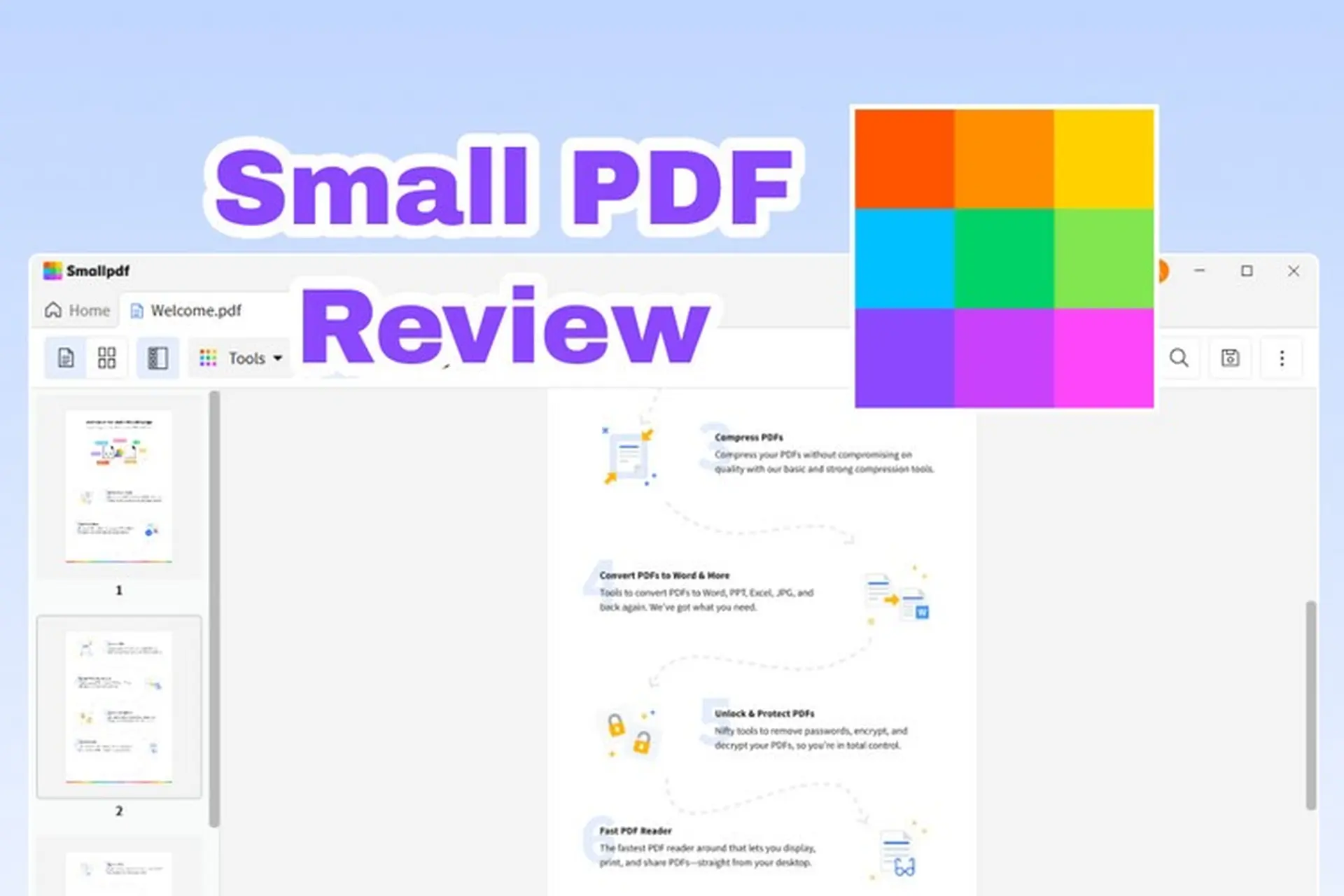 Smallpdf cung cấp một bộ công cụ PDF toàn diện với giao diện thân thiện.