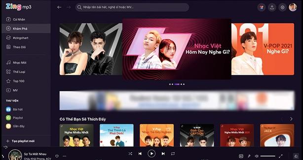 Zing mp3 - Giao diện thân thiện, hỗ trợ tiếng Việt